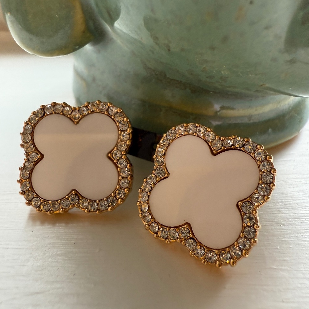 NWOT Earrings, Cubic Zirconias, Brass